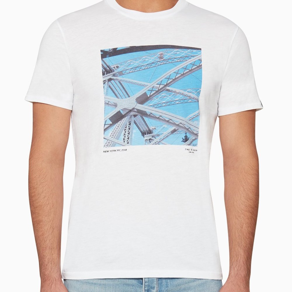 Rag & Bone Bridge New York, NY 2018 Graphic Tee White